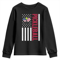 Pickleball Patriotic Youth Sweatshirt American Flag Sport Gift - Wonder Print Shop