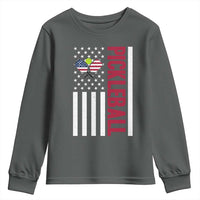 Pickleball Patriotic Youth Sweatshirt American Flag Sport Gift - Wonder Print Shop