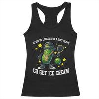 Funny Pickle Playing Pickleball Racerback Tank Top If You Want Soft Serve Eat Ice Cream - Wonder Print Shop