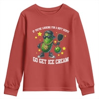 Funny Pickle Playing Pickleball Youth Sweatshirt If You Want Soft Serve Eat Ice Cream - Wonder Print Shop