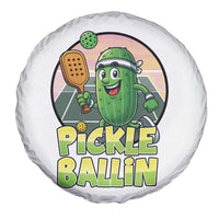 Funny Pickleball Lover Spare Tire Cover Pickle Ballin Quote - Wonder Print Shop