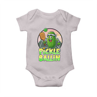 Funny Pickleball Lover Baby Onesie Pickle Ballin Quote - Wonder Print Shop