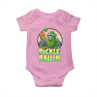 Funny Pickleball Lover Baby Onesie Pickle Ballin Quote - Wonder Print Shop