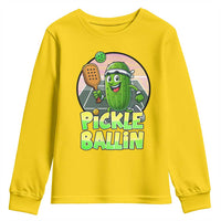 Funny Pickleball Lover Youth Sweatshirt Pickle Ballin Quote - Wonder Print Shop