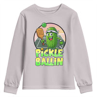 Funny Pickleball Lover Youth Sweatshirt Pickle Ballin Quote - Wonder Print Shop