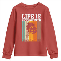 Life Is Better With Pickleball Youth Sweatshirt Funny Dink Saying - Wonder Print Shop