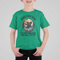 Headless Horseman T Shirt For Kid Mind Your Head Haunted Gift - Wonder Print Shop