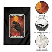 Headless Horseman Garden Flag Where Is My Head Gothic Tarot Gift - Wonder Print Shop