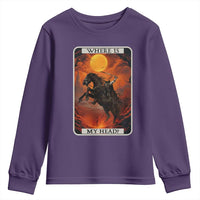 Headless Horseman Youth Sweatshirt Where Is My Head Gothic Tarot Gift - Wonder Print Shop