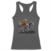 Spooky Skeleton Headless Cowboy Rider Gift Racerback Tank Top - Wonder Print Shop