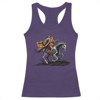Spooky Skeleton Headless Cowboy Rider Gift Racerback Tank Top - Wonder Print Shop