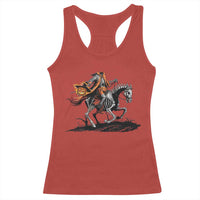 Spooky Skeleton Headless Cowboy Rider Gift Racerback Tank Top - Wonder Print Shop