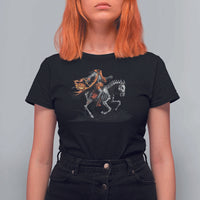 Spooky Skeleton Headless Cowboy Rider Gift T Shirt For Women - Wonder Print Shop