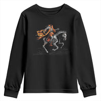 Spooky Skeleton Headless Cowboy Rider Gift Youth Sweatshirt - Wonder Print Shop