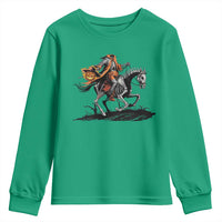 Spooky Skeleton Headless Cowboy Rider Gift Youth Sweatshirt - Wonder Print Shop