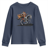 Spooky Skeleton Headless Cowboy Rider Gift Youth Sweatshirt - Wonder Print Shop