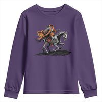 Spooky Skeleton Headless Cowboy Rider Gift Youth Sweatshirt - Wonder Print Shop