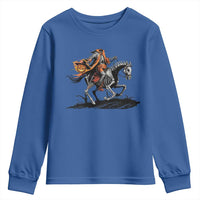 Spooky Skeleton Headless Cowboy Rider Gift Youth Sweatshirt - Wonder Print Shop