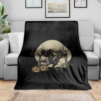 Funny Halloween Gift Throw Blanket Headless Horseman Riding A Dino - Wonder Print Shop