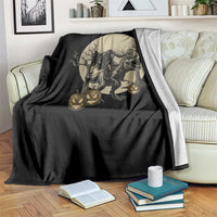 Funny Halloween Gift Throw Blanket Headless Horseman Riding A Dino - Wonder Print Shop