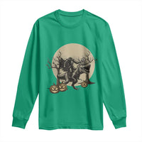 Funny Halloween Gift Long Sleeve Shirt Headless Horseman Riding A Dino - Wonder Print Shop