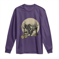 Funny Halloween Gift Long Sleeve Shirt Headless Horseman Riding A Dino - Wonder Print Shop