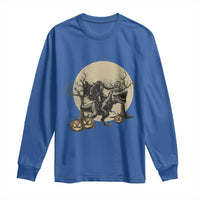 Funny Halloween Gift Long Sleeve Shirt Headless Horseman Riding A Dino - Wonder Print Shop