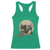 Funny Halloween Gift Racerback Tank Top Headless Horseman Riding A Dino - Wonder Print Shop