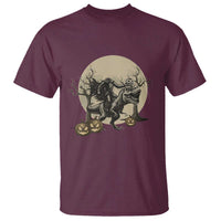 Funny Halloween Gift T Shirt Headless Horseman Riding A Dino - Wonder Print Shop