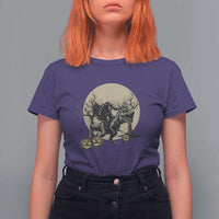Funny Halloween Gift T Shirt For Women Headless Horseman Riding A Dino - Wonder Print Shop