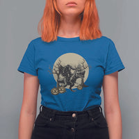 Funny Halloween Gift T Shirt For Women Headless Horseman Riding A Dino - Wonder Print Shop