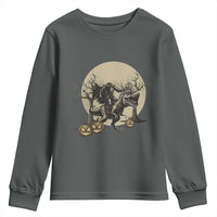 Funny Halloween Gift Youth Sweatshirt Headless Horseman Riding A Dino - Wonder Print Shop