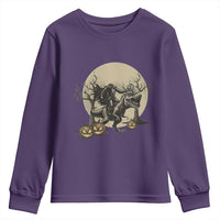 Funny Halloween Gift Youth Sweatshirt Headless Horseman Riding A Dino - Wonder Print Shop