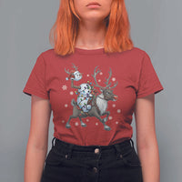 Funny Snowman Headless Horseman T Shirt For Women Christmas Halloween Gift - Wonder Print Shop