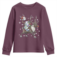 Funny Snowman Headless Horseman Youth Sweatshirt Christmas Halloween Gift - Wonder Print Shop