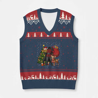 Headless Horseman Santa V-Neck Knit Sweater Vest Funny Xmas Mashup Gift - Wonder Print Shop