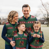 Headless Horseman Santa V-Neck Knit Sweater Vest Funny Xmas Mashup Gift - Wonder Print Shop
