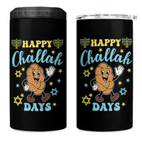 Funny Hanukkah Food Lover Gift 4 in 1 Can Cooler Tumbler Happy Challah Days - Wonder Print Shop