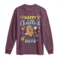 Funny Hanukkah Food Lover Gift Long Sleeve Shirt Happy Challah Days - Wonder Print Shop
