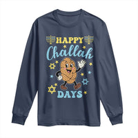 Funny Hanukkah Food Lover Gift Long Sleeve Shirt Happy Challah Days - Wonder Print Shop