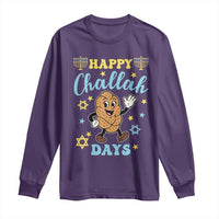 Funny Hanukkah Food Lover Gift Long Sleeve Shirt Happy Challah Days - Wonder Print Shop