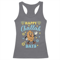 Funny Hanukkah Food Lover Gift Racerback Tank Top Happy Challah Days - Wonder Print Shop
