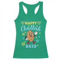 Funny Hanukkah Food Lover Gift Racerback Tank Top Happy Challah Days - Wonder Print Shop