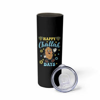 Funny Hanukkah Food Lover Gift Skinny Tumbler Happy Challah Days - Wonder Print Shop