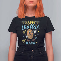 Funny Hanukkah Food Lover Gift T Shirt For Women Happy Challah Days - Wonder Print Shop