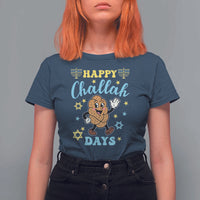 Funny Hanukkah Food Lover Gift T Shirt For Women Happy Challah Days - Wonder Print Shop