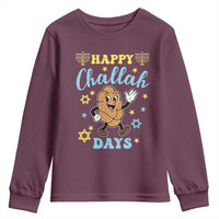 Funny Hanukkah Food Lover Gift Youth Sweatshirt Happy Challah Days - Wonder Print Shop