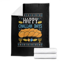 Happy Challah Days Throw Blanket Ugly Hanukkah Food Lover Gift - Wonder Print Shop