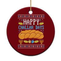 Happy Challah Days Ceramic Ornament Ugly Hanukkah Food Lover Gift - Wonder Print Shop