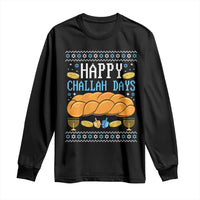 Happy Challah Days Long Sleeve Shirt Ugly Hanukkah Food Lover Gift - Wonder Print Shop